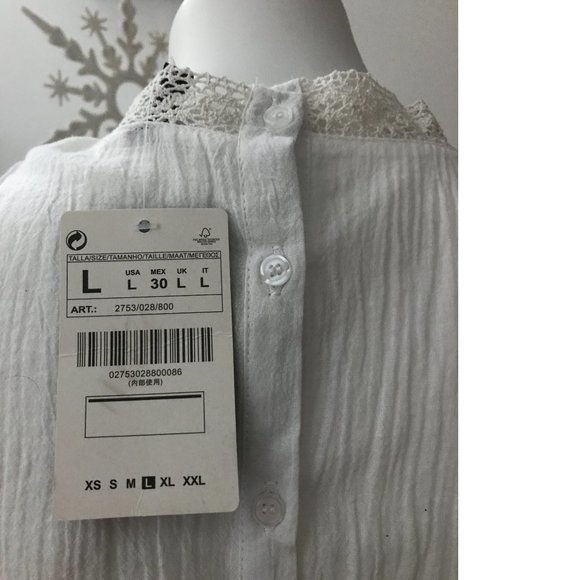 BBWM Woman Crepe Embroidery Crochet Top Blouse Folk Polish Ukrainian Zara Copy - Picture 8 of 9